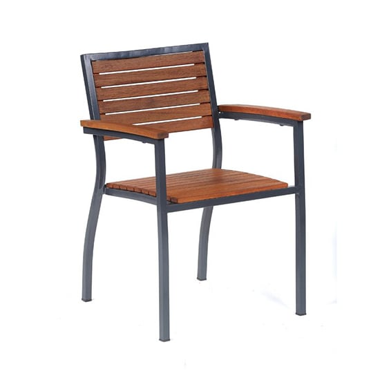 Dylan Wooden Arm Chair In Brown