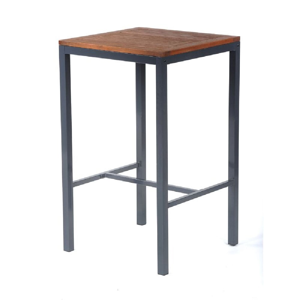 Dylan Wooden Square Bar Table In Brown And Black