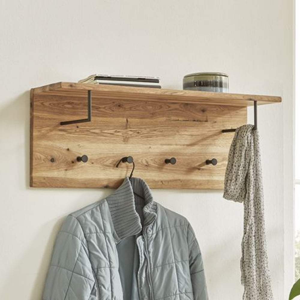 Eagle Wooden Coat Rack With 4 Hooks In Oiled Oak