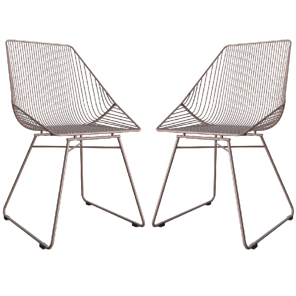 Eastlake Blush Pink Metal Bistro Dining Chairs In Pair