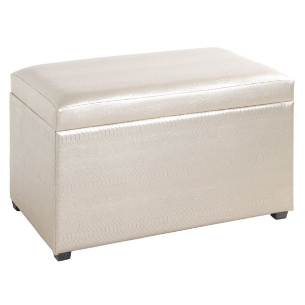Eastroy Fabric Storage Ottoman In Matte Gold | Bed Sava
