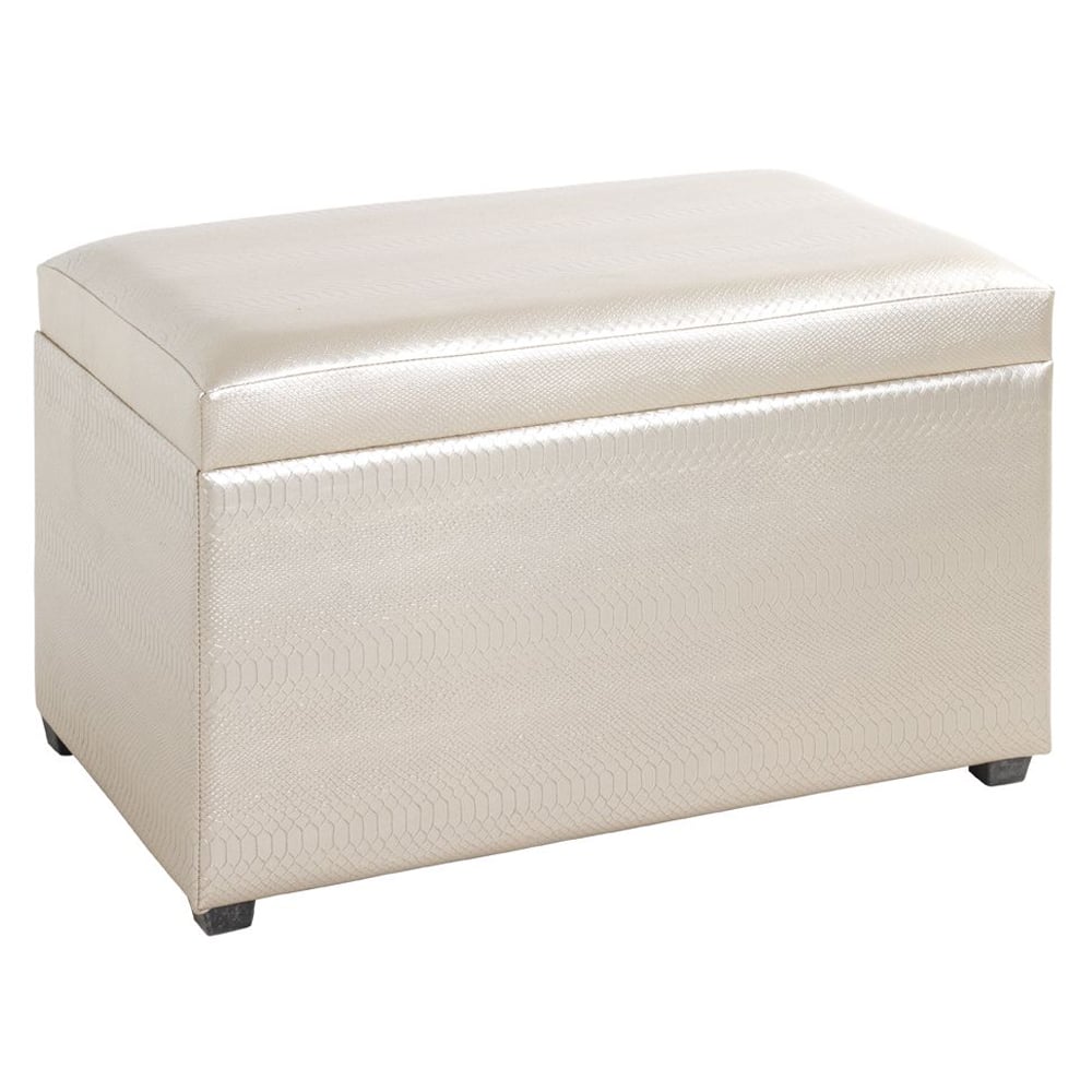Eastroy Fabric Storage Ottoman In Matte Gold