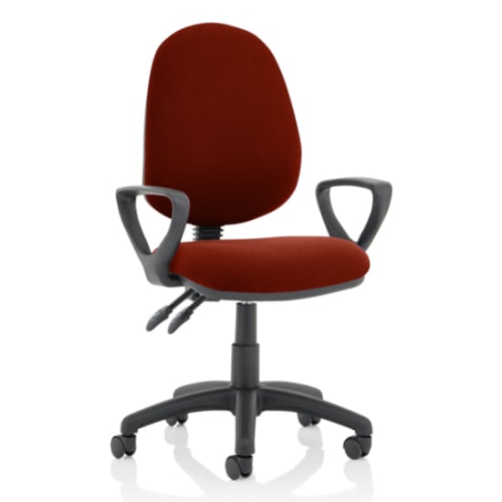 Eclipse II Fabric Office Chair In Ginseng Chilli With Loop Arms | Bed Sava
