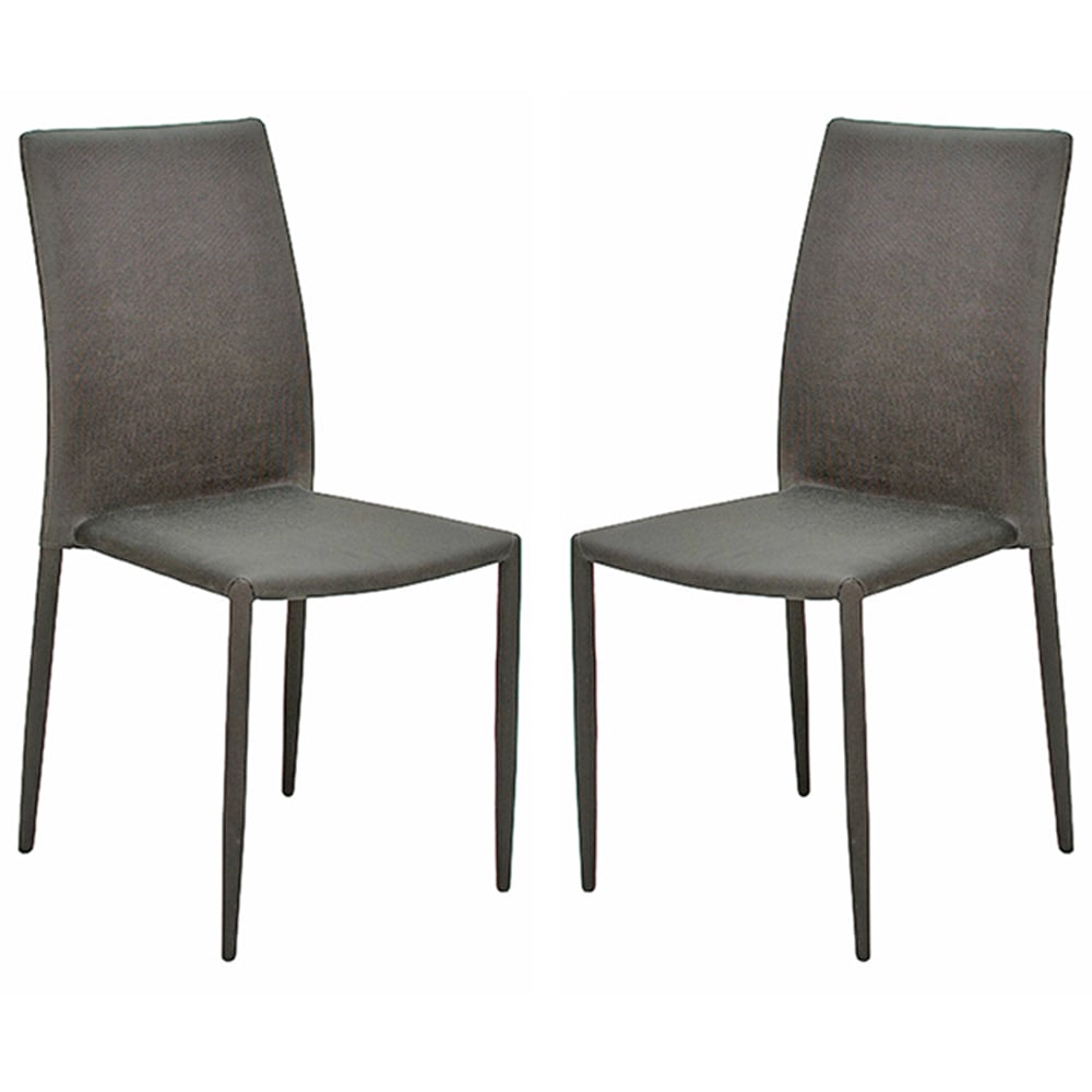 Edison Dark Grey Fabric Dinning Chairs In Pair | Bed Sava