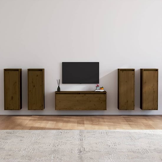 Edsel Solid Pinewood Entertainment Unit In Honey Brown