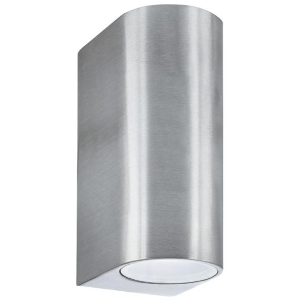 Eiffel 2 Light Outdoor Wall Light In Satin Silver | Bed Sava