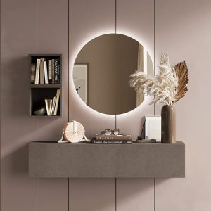 Eira Wall Hung Wooden Hallway Furniture Set In Bronze | Bed Sava