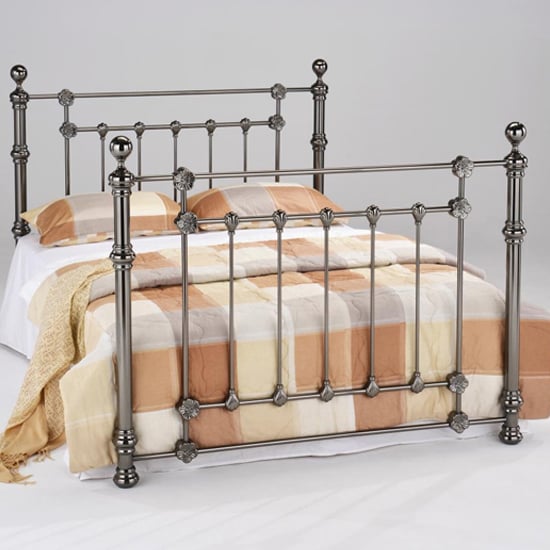 Eithne Metal Double Bed In Black Nickel | Bed Sava