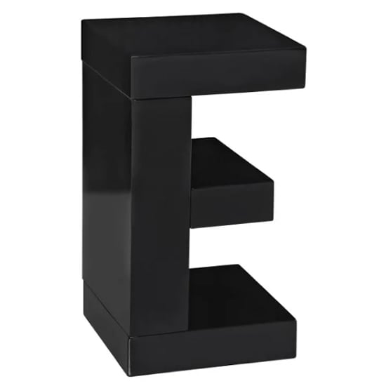 Elettra High Gloss Lamp Table In Black | Bed Sava
