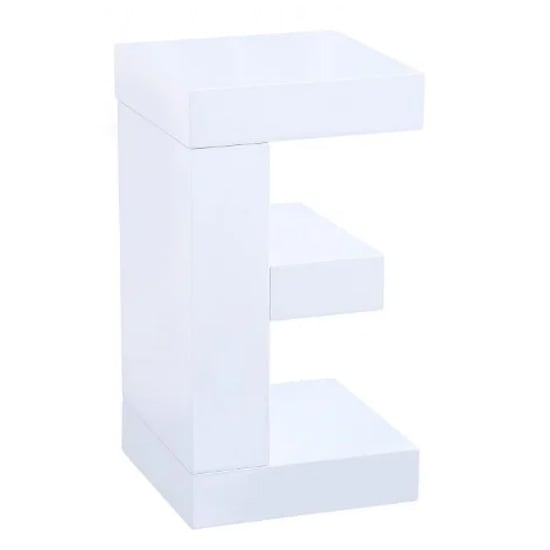 Elettra High Gloss Lamp Table In White | Bed Sava