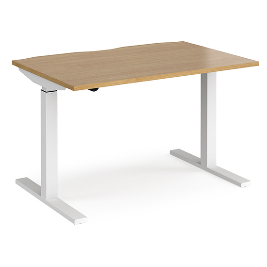 Elev 1200mm Electric Height Adjustable Desk In Oak And White | Bed Sava