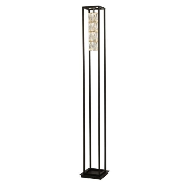 Elevator Crystal Glass Floor Lamp In Matt Black | Bed Sava