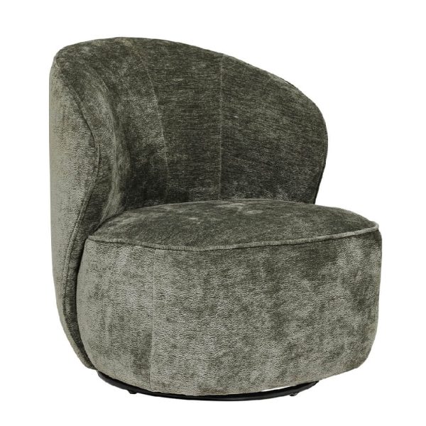 Elkhart Velvet Swivel Accent Chair In Green | Bed Sava