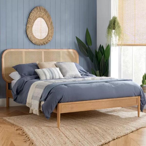 Elkhorn Wooden Double Bed In Oak | Bed Sava