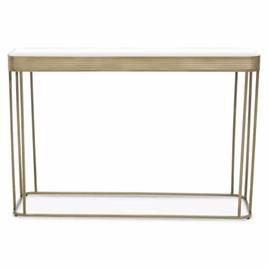 Ellice Clear Glass Top Console Table With Gold Metal Frame