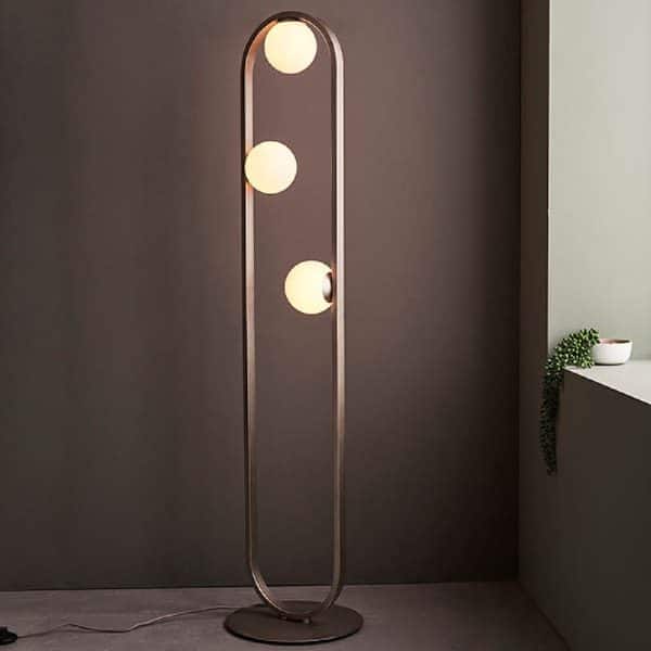 Elmira Gloss Opal Glass Table Lamp In Brass | Bed Sava