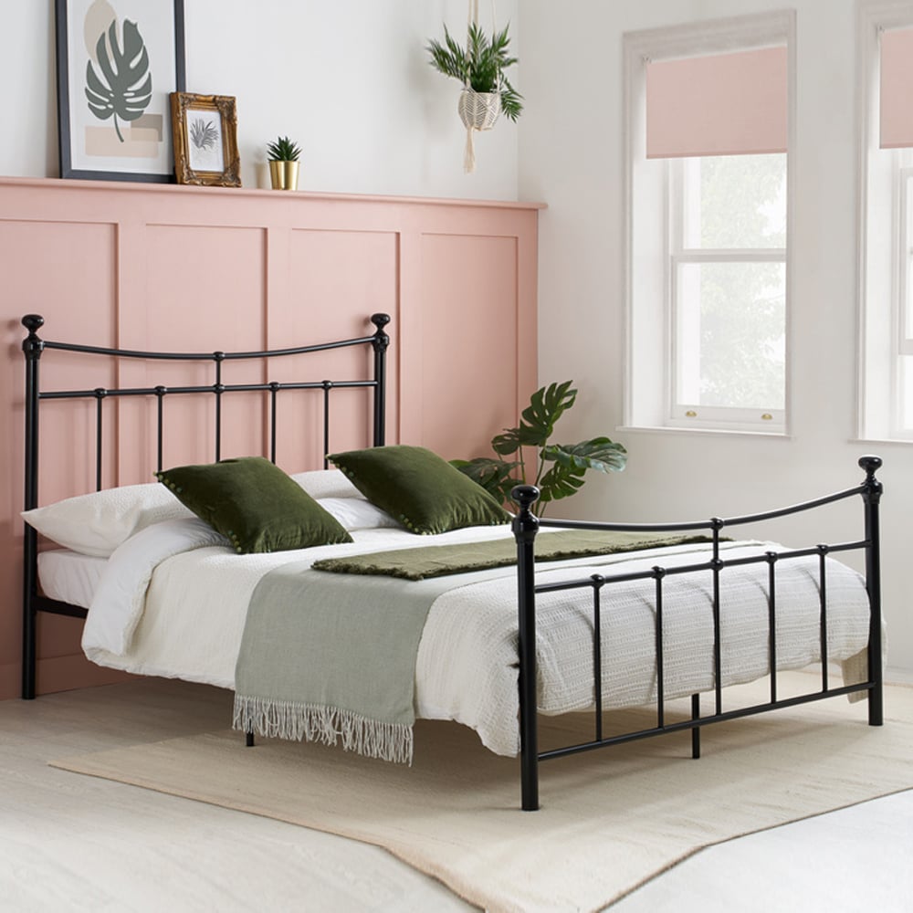 Emilia Metal Double Bed In Black