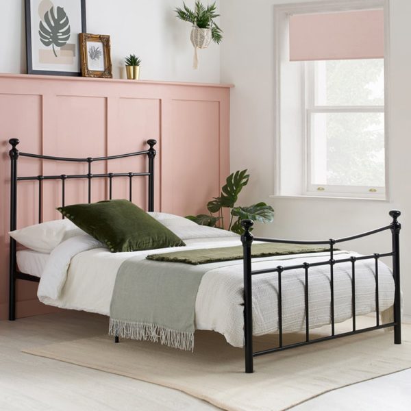 Emilia Metal Single Bed In Black | Bed Sava