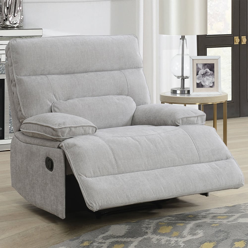 Encino Fabric Recliner 1 Seater Sofa In Grey
