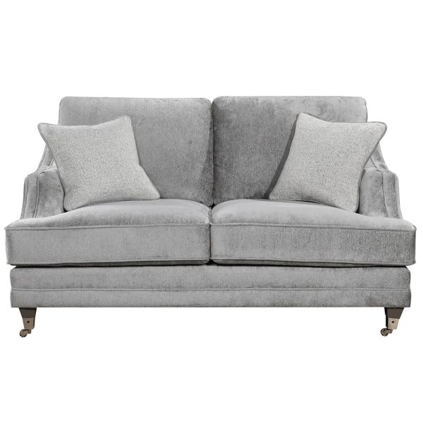Enmore Fabric 2 Seater Sofa In Silver | Bed Sava