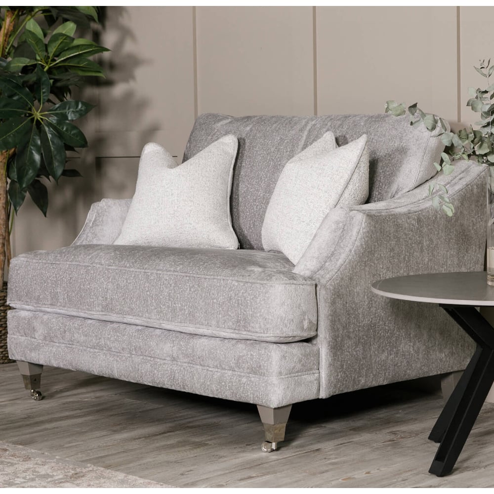 Enmore Fabric 1 Seater Sofa In Silver