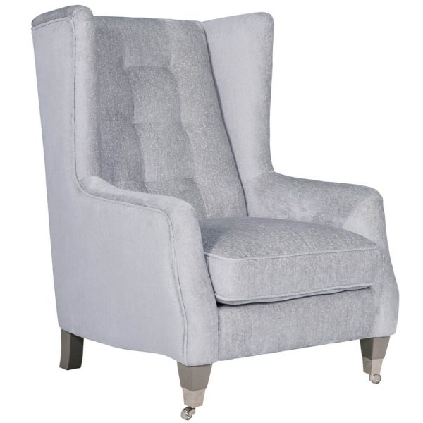 Enmore Fabric Bedroom Chair In Silver | Bed Sava