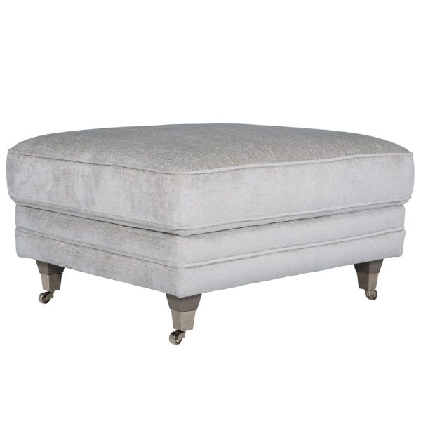 Enmore Fabric Ottoman Storage In Silver | Bed Sava