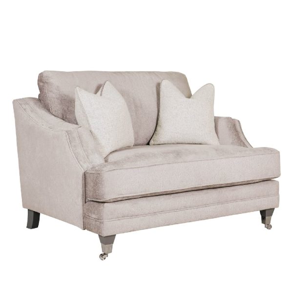 Enmore Velvet 2 Seater Sofa With 2 Scatter Cushions In Mink | Bed Sava