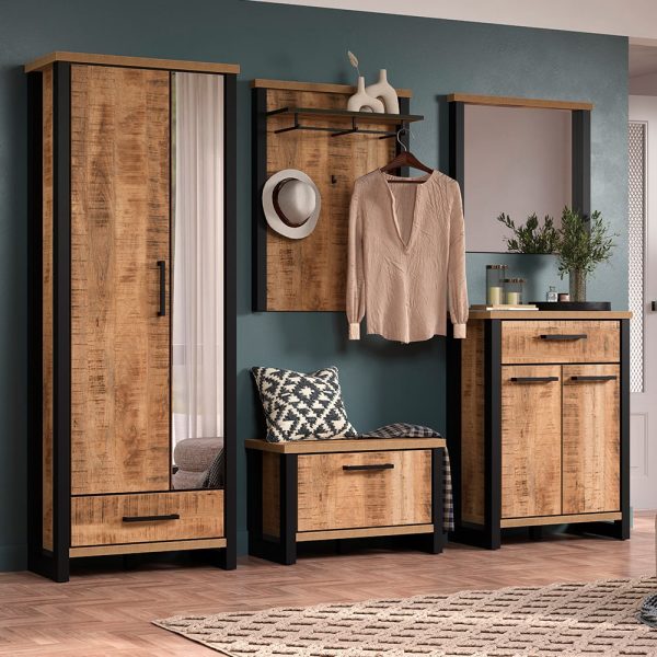 Ennis Wooden Hallway Furniture Set In Natural | Bed Sava