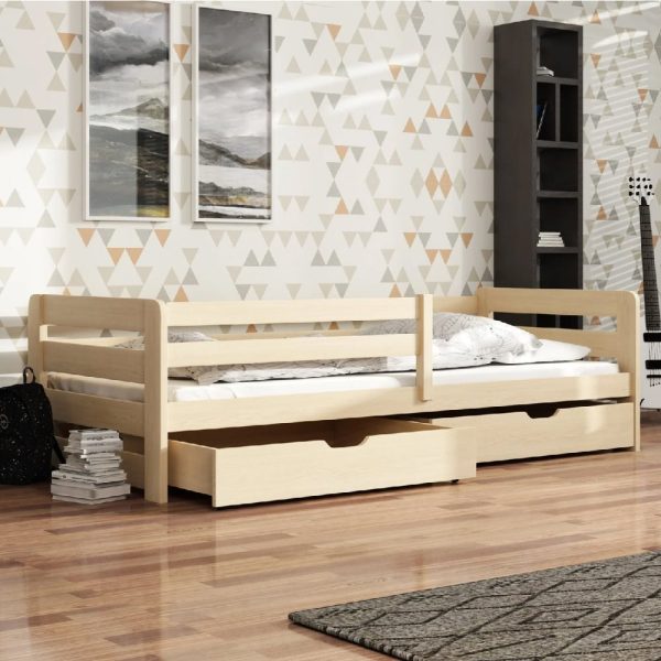 Enoch Wooden Day Bed With Mattress And Foam In Pine | Bed Sava