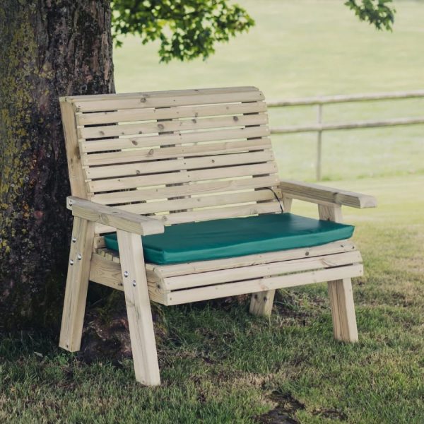 Erog Wooden Garden 2 Seater Bench In Natural | Bed Sava