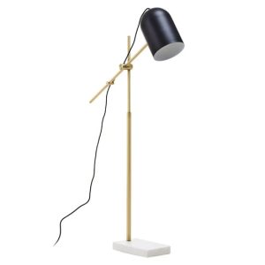 Essen Black Shade Floor Lamp With And White Marble Base | Bed Sava