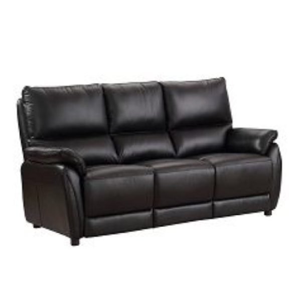Essex Faux Leather 3 Seater Sofa In Black | Bed Sava