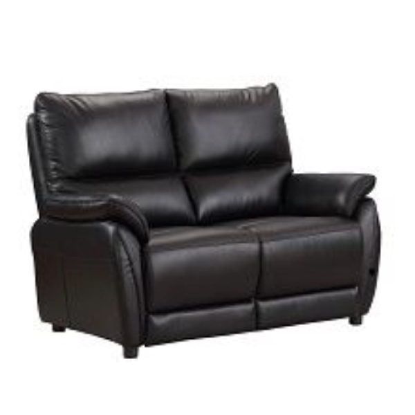 Essex Faux Leather 2 Seater Sofa In Black | Bed Sava