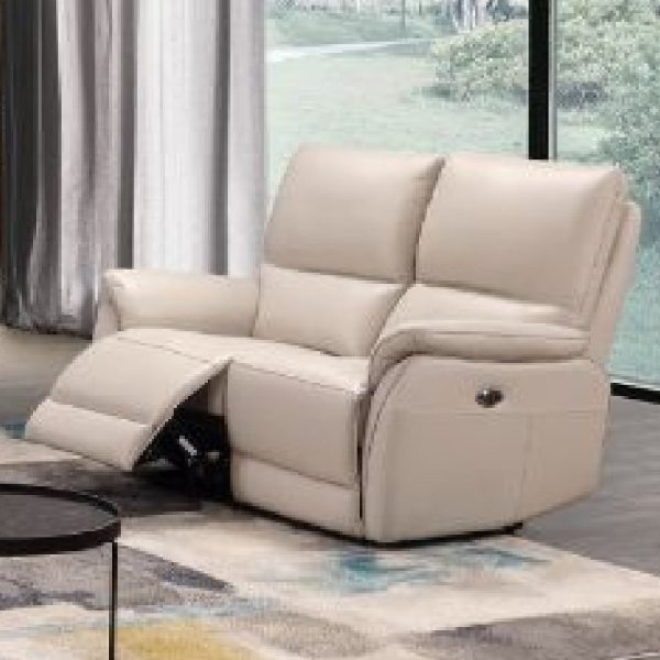 Essex Faux Leather 2 Seater Sofa In Chalk | Bed Sava