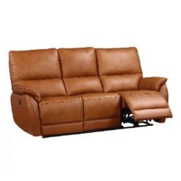 Essex Faux Leather 3 Seater Sofa In Tan | Bed Sava