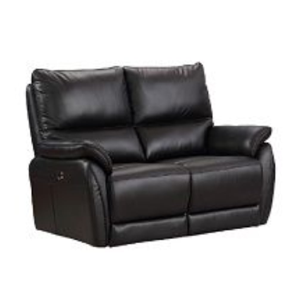 Essex Faux Leather Electric Recliner 2 Seater Sofa In Black