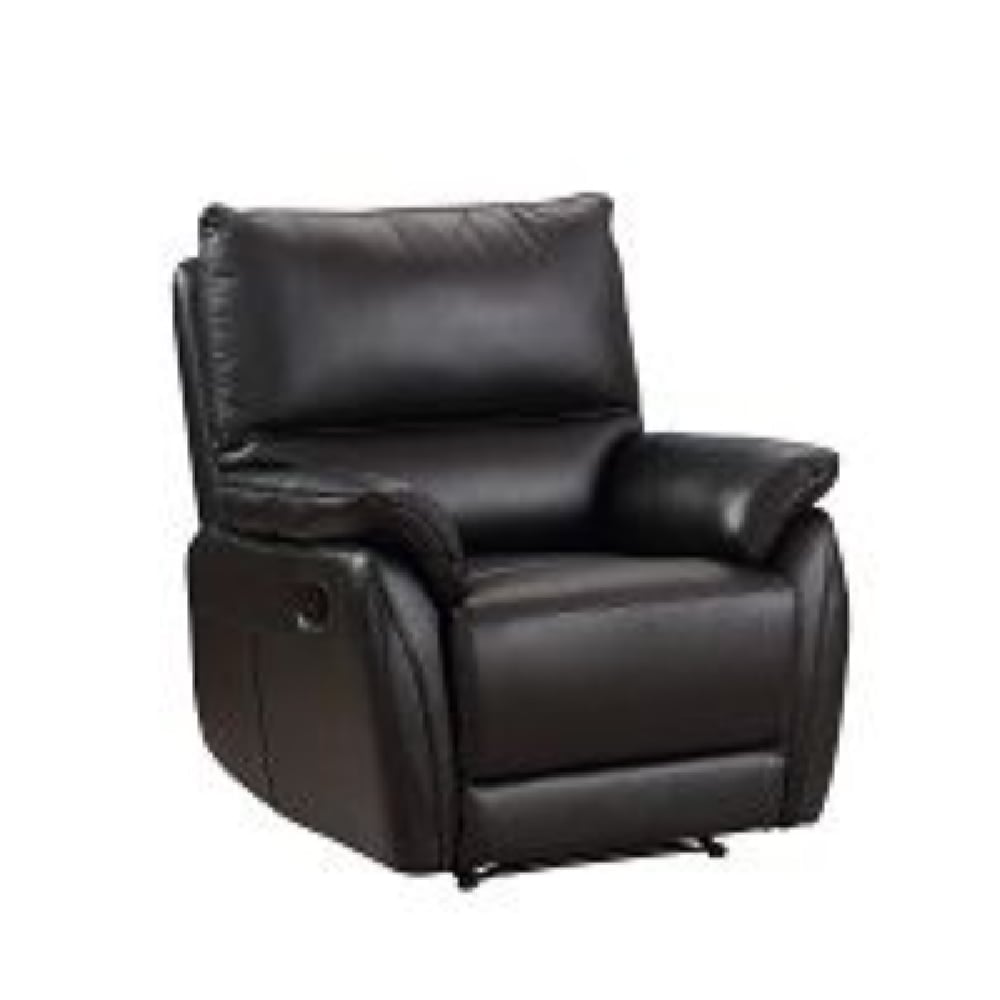 Essex Faux Leather Recliner 1 Seater Sofa In Black