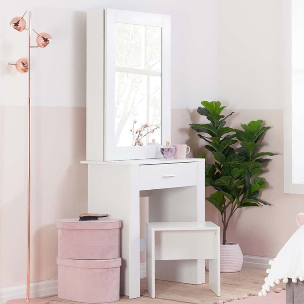 Essex Wooden Dressing Table Set In White