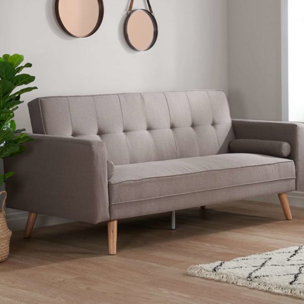 Ethane Fabric Sofa Bed In Grey | Bed Sava