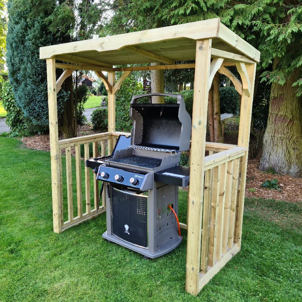 Eustis Wooden Garden BBQ Shelter In Natural