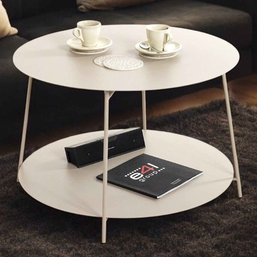 Evanston Metal Coffee Table With Undershelf In Grey