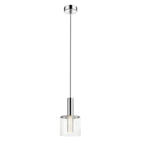 Evita Clear Glass Shape Pendant Light In Chrome | Bed Sava