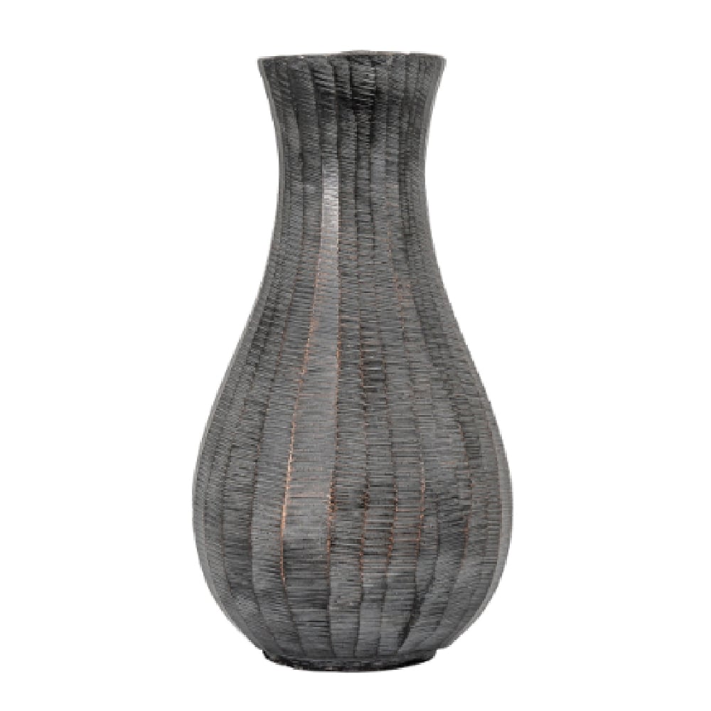 Exeter Small Aluminium Fluted Vase In Antique Grey