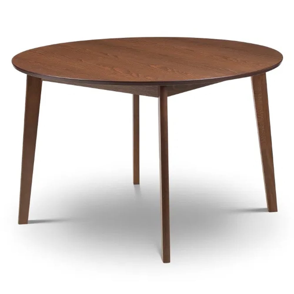 Faber Wooden Round Dining Table In Walnut Effect