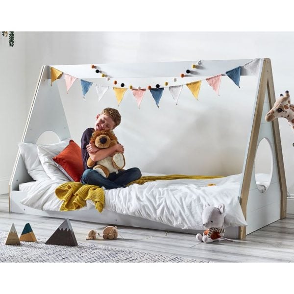 Fallon Wooden Children Tent Bed In White | Bed Sava