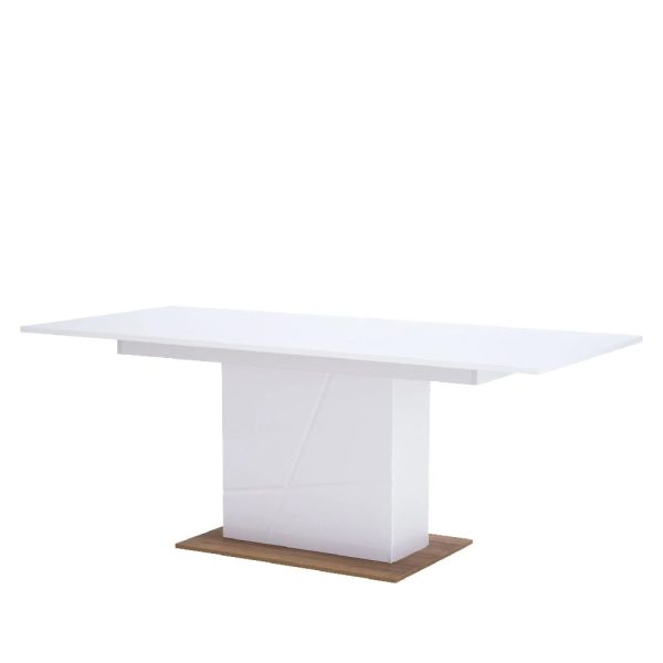 Fargo Extending High Gloss Dining Table In White | Bed Sava