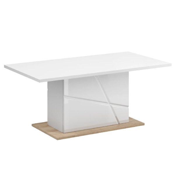 Fargo High Gloss Coffee Table Rectangular In White | Bed Sava