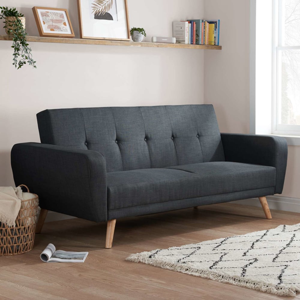 Farrah Fabric Sofa Bed In Grey | Bed Sava