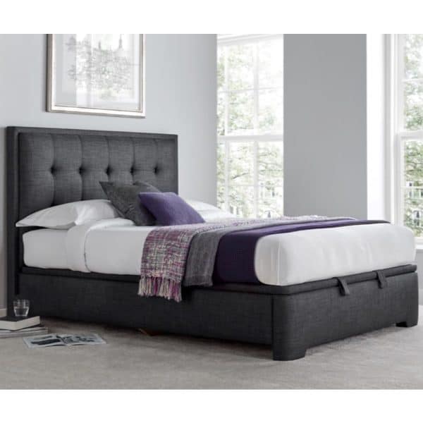 Felton Fabric Ottoman Storage Super King Size Bed In Slate | Bed Sava